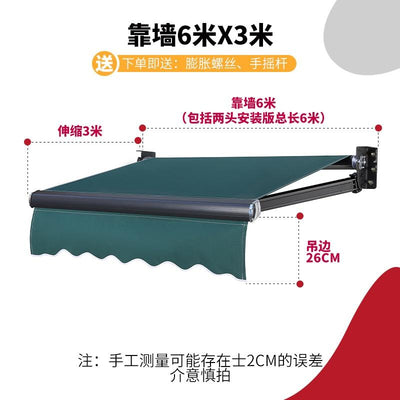 GC Canopy For Windows Sunshade Folding Retractable Manual Electric Balcony Outdoor Courtyard