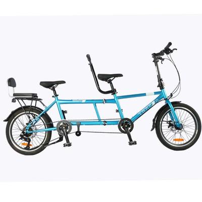 Father and Son Double Bike Folding Couple Tour Two People Riding Parent-child Three-person Bicycle