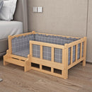 Dog Bed Dog House Solid Wood Dog Fence Removable And Washable Wood Cat Bed All-purpose Pet Bed