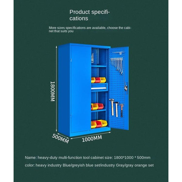 Syezyo Tool Box Trolley Cart Heavy Tool Cabinet Iron in Thickening Workshop Sheet Storage for
