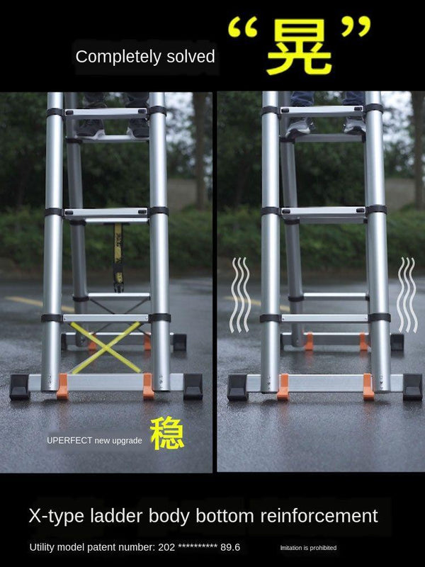 Thickened Aluminum Alloy Multi-function Telescopic Engineering Ladder Portable Herringbone Household