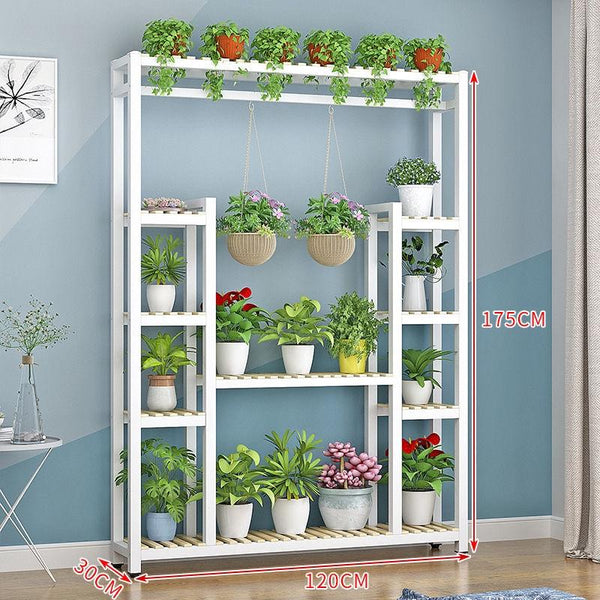 Indoor Screen Partition Living Room Xuanguan Green Flower Pot Rack Iron Floor-to-ceiling Multi-layer