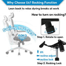 Mesh Office Chair High-back Computer Chair Adjustable 3D Headrest Comfort For Work 8 Hours Reclining