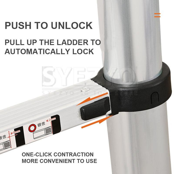 Syezyo Aluminum Alloy Ladder Thickened Multi-function Telescopic Engineering Portable Herringbone