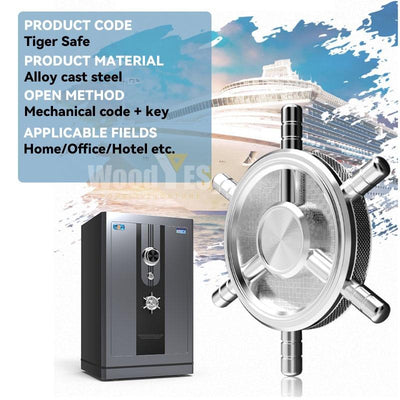 Safe Box Mechanical Code 1000℃ Fireproof Waterproof Lock 80 / 60 / 45cm All Steel Anti-theft Office