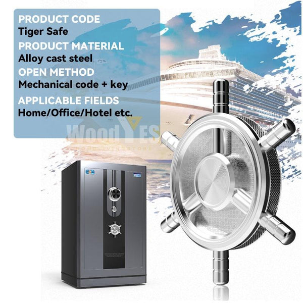 Safe Box Mechanical Code 1000℃ Fireproof Waterproof Lock 80 / 60 / 45cm All Steel Anti-theft Office