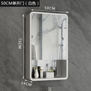 Nordic Black and White Solid Wood Bathroom Mirror Cabinet Waterproof Toilet Mirror Box Wall Storage