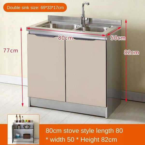 Stainless Steel Cabinet Simple Kitchen Cabinet Counter Stiller Cabinetself-assembly Economy Cabinet