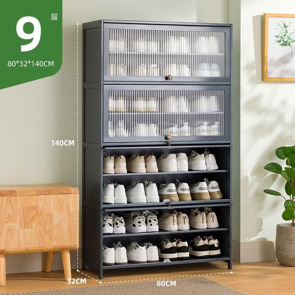 Shoe Cabinet Home Black Gray Shoe Cabinet 2022 New Flip Door Shoe Rack Cabinet