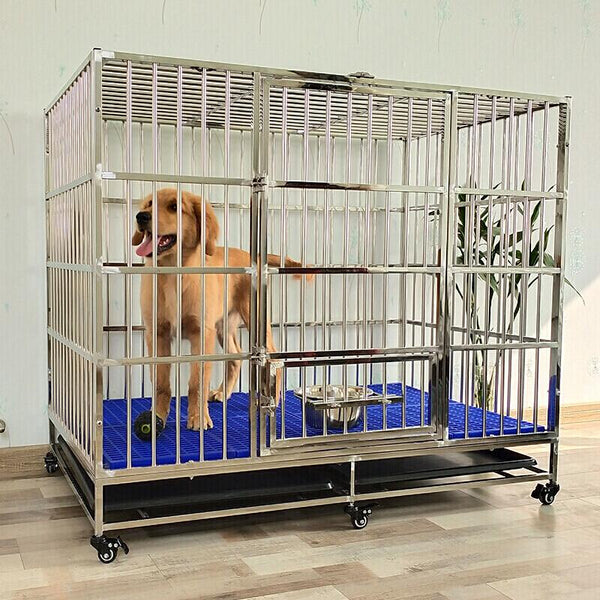 BOUSSAC Birdcage Stainless Steel Small, Medium Large Teddy German Shepherd Golden Retriever Samoyed