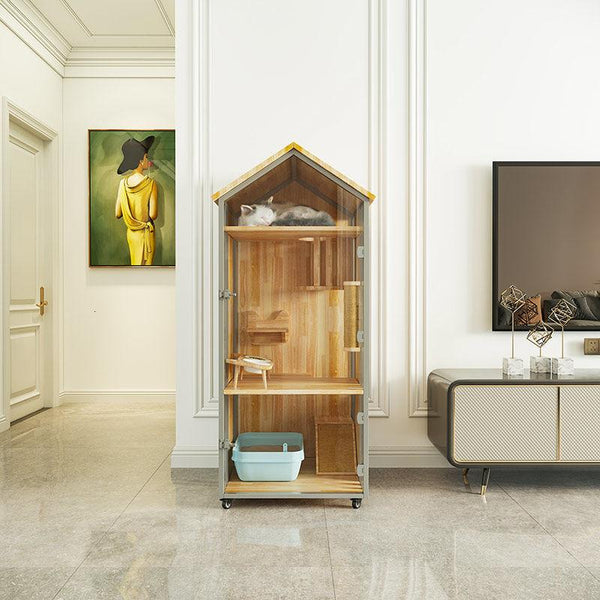 Cat Cage High-end Villa Solid Wood Luxury Three-storey