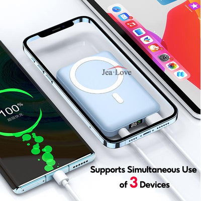Jea Powerbank 10000mAh Magnetic Powerbank Magnetic Charger Power Bank Battery Magnetic Wireless