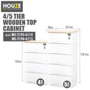 🍀sn🍀houze - 4 / 5 Tier Wooden Top Cabinet ( 60.5l x 48w x 103/128h )cm