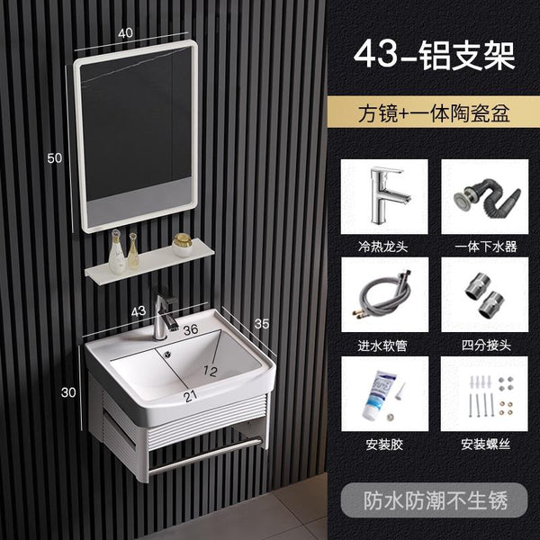 Vanity Cabinet Bathroom Space Aluminum Bathroom Cabinet Combination Wash Basin Wash Basin Small