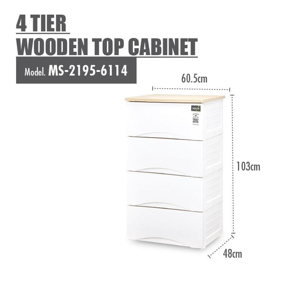 🍀sn🍀houze - 4 / 5 Tier Wooden Top Cabinet ( 60.5l x 48w x 103/128h )cm
