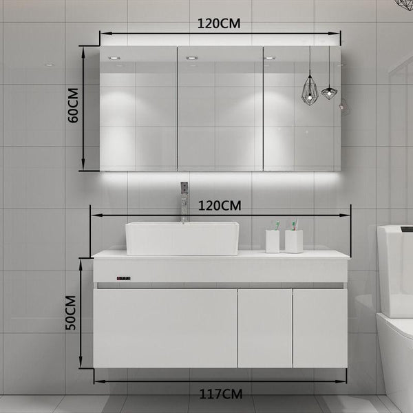 SENBIJU Nordic Combination Stainless Steel Cabinet Modern Minimalist Wash Face Lavatory Basin