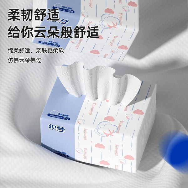 [4 Packs] Wood Pulp Facial Tissue for Hand Wiping