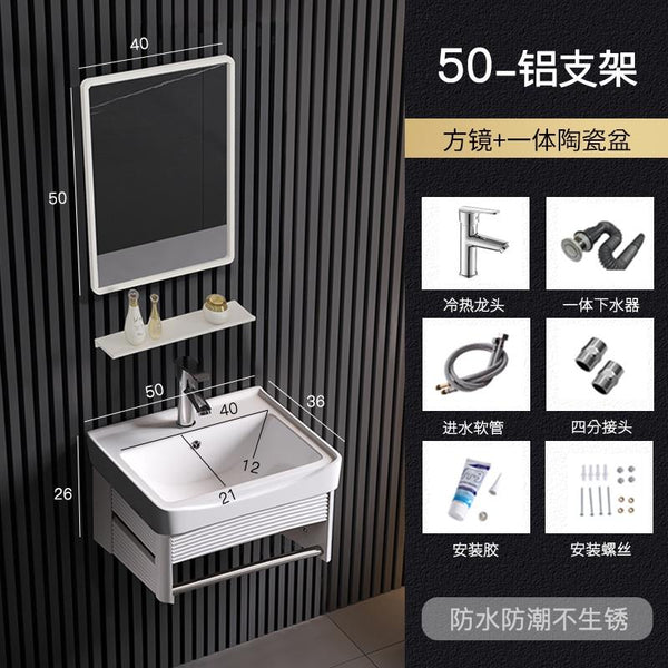 Vanity Cabinet Bathroom Space Aluminum Bathroom Cabinet Combination Wash Basin Wash Basin Small