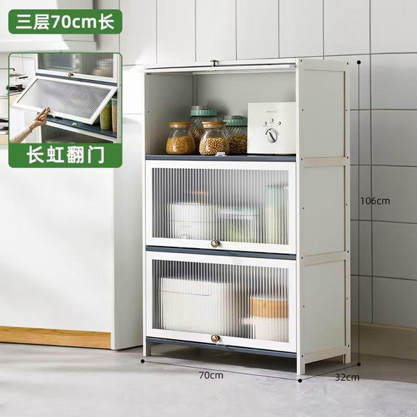 CAGK Kitchen Cabinet Storage Multilevel Kitchen Storage Rack Cupboard Cabinet Microwave Oven Pot