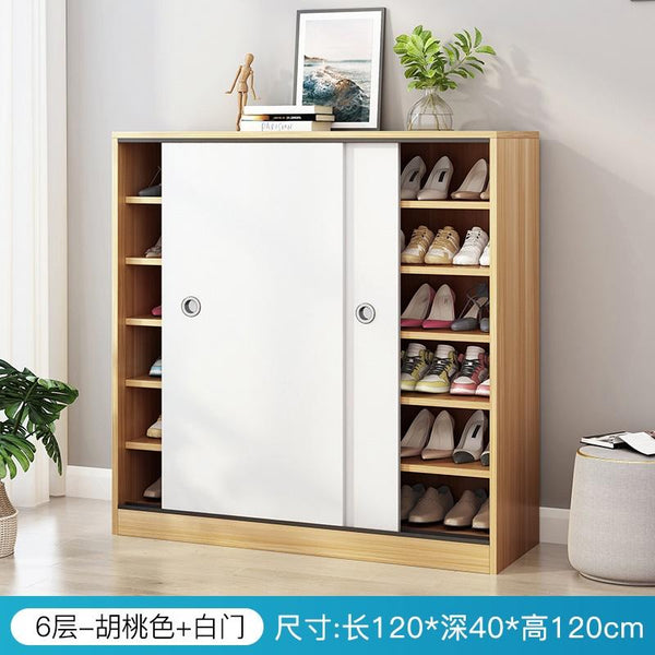 Shoe Rack Home Entrance Simple Modern High Vertical Sliding Door Shoe Rack Balcony Storage Solid