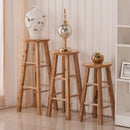 Solid Wood High Chair Fashion Home Chair Baby Booster Seat Creative Small Round Stool with Footrest