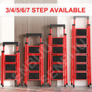 SENBIJU Ladder Indoor Household Thickened 5-step Ladder 6-7-8 Step Folding Herringbone Ladder