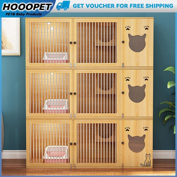 GAOBO Cat Cage Pot Nest Cage Villa Solid Wood Luxury Three Storey Household Cabinet General Cat