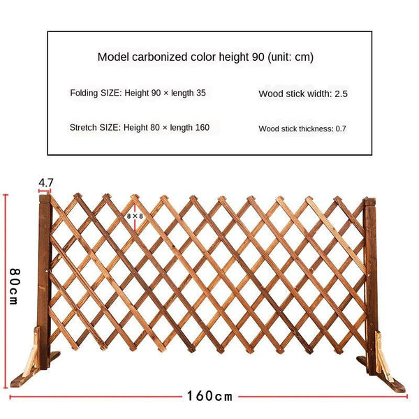 Outdoor Anticorrosive Wooden Fence Guardrail Telescopic Indoor Flower Garden Courtyard Decoration