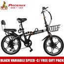 Phoenix Foldable Bicycle 7 Speed Variable Speed Foldable Bike High Carbon Steel Double Disc Brake