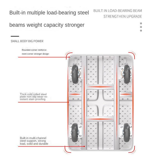 Syezyo Steel Trolley Mute Foldable Trolley Bearing 200KG Trolley