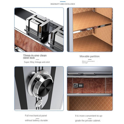 Safe Box Mechanical Code 1000℃ Fireproof Waterproof Lock 80 / 60 / 45cm All Steel Anti-theft Office