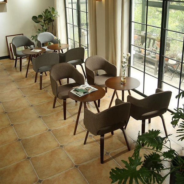 🔥Ready Stock🔥2020 Nordic Solid Wood Fabric Home Armrest Café Dining Table Chair Modern Minimalist