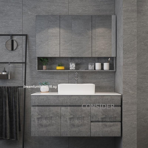 Nordic Bathroom Mirror Cabinet With Storage Solid Wood Mirror Waterproof Storage Cabinet Wash Basin