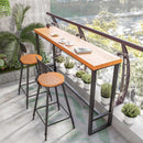 (MUWU) Solid Wood Bar Table Balcony Long Table And Chair Simple Industrial Style High Footed Dining