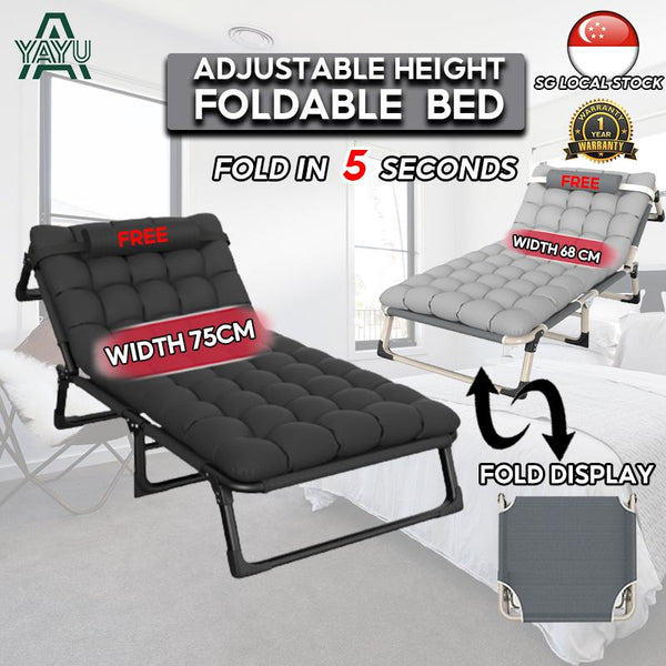 YAYU Foldable Bed Frame Sofa Bed Lightweight Ultra-wide 75Cm Adjustable Back Multi-functional Single