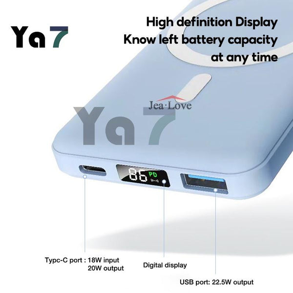 Jea Powerbank 10000mAh Magnetic Powerbank Magnetic Charger Power Bank Battery Magnetic Wireless