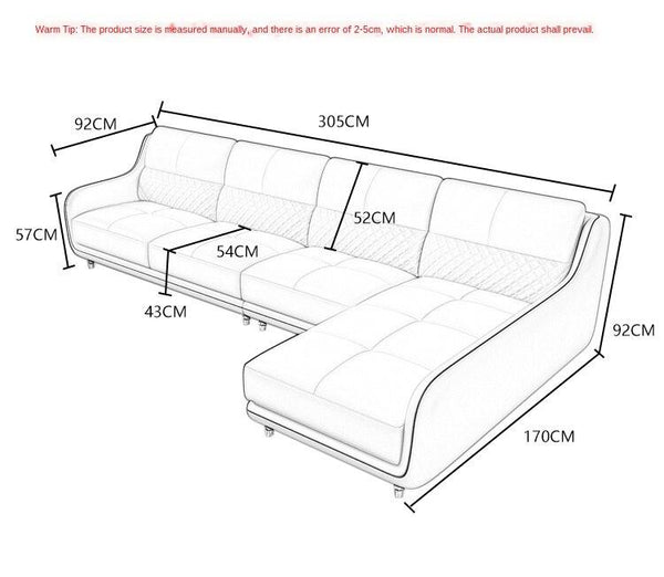 Modern Simple First Layer Cowhide Small Apartment Living Room 3 Meters Four People Northern Europe