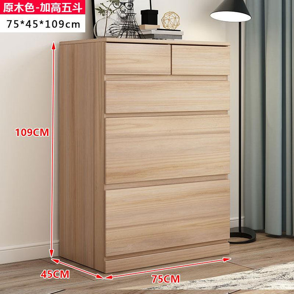 All Solid Wood Simple Modern Drawer Locker Living Room Bedroom Storage Cabinet Chest of Drawers