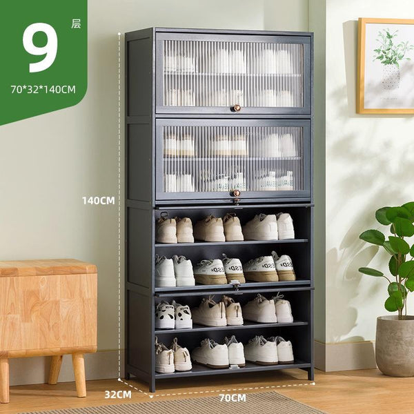 Shoe Cabinet Home Black Gray Shoe Cabinet 2022 New Flip Door Shoe Rack Cabinet