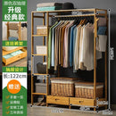 Clothes Rack Open Type Wardrobe Sturdy Coat Hangers With Drawer Bamboo Wardrobe