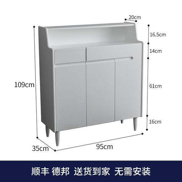 (MUWU) Solid Wood Household Door Large Capacity Shoe Cabinet Living Room Entrance Porch Cabinet