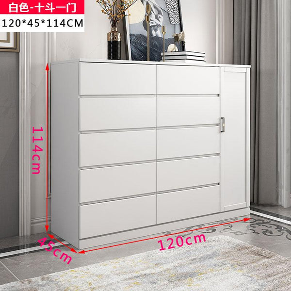 All Solid Wood Simple Modern Drawer Locker Living Room Bedroom Storage Cabinet Chest of Drawers