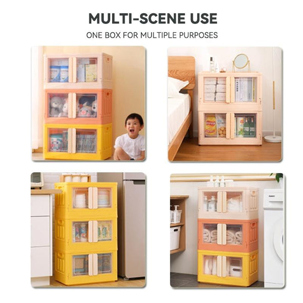 Stackable Storage Box Household Foldable Storage Cabinet Clothes Sorting Box Plastic Wardrobe Toy