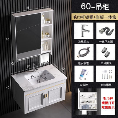 Vanity Cabinet Bathroom Space Aluminum Bathroom Cabinet Combination Wash Basin Wash Basin Small