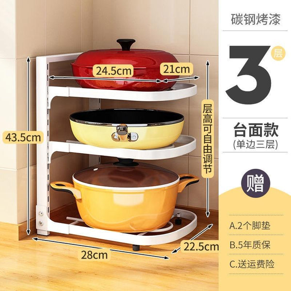 Kitchen pot rack multi-layer storage rack floor type household vegetable pot rack multi-functional
