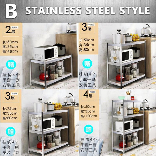 Foldable Kitchen Rack kitchen Organiser Multi-layer Pot Rack Microwave Rack/oven Storage Rack/toast