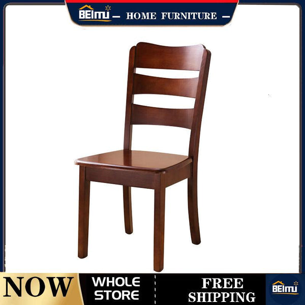 BEIMU Solid Wooden Dining Chair Family Hotel Restaurant Chair Log Chair