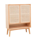 ⭐Ready Stock⭐ Nordic Solid Wood Entrance Shoe Cabinet Japanese-style Rattan Locker Simple Modern
