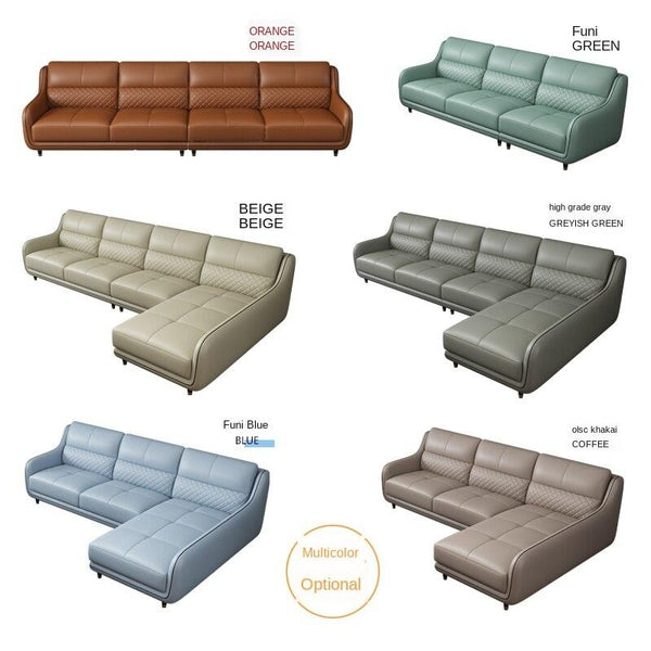 Modern Simple First Layer Cowhide Small Apartment Living Room 3 Meters Four People Northern Europe