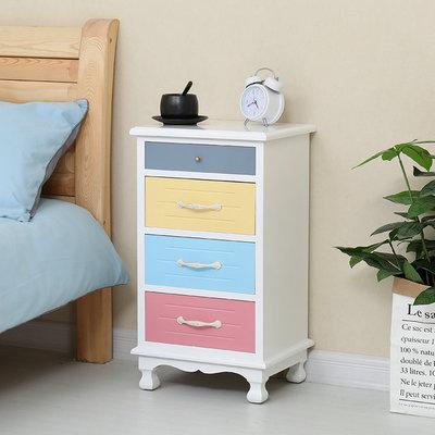 Seamless Solid Wood Storage Bedroom Simple Bedside Table Ultra Narrow-band Door Chest of Drawers